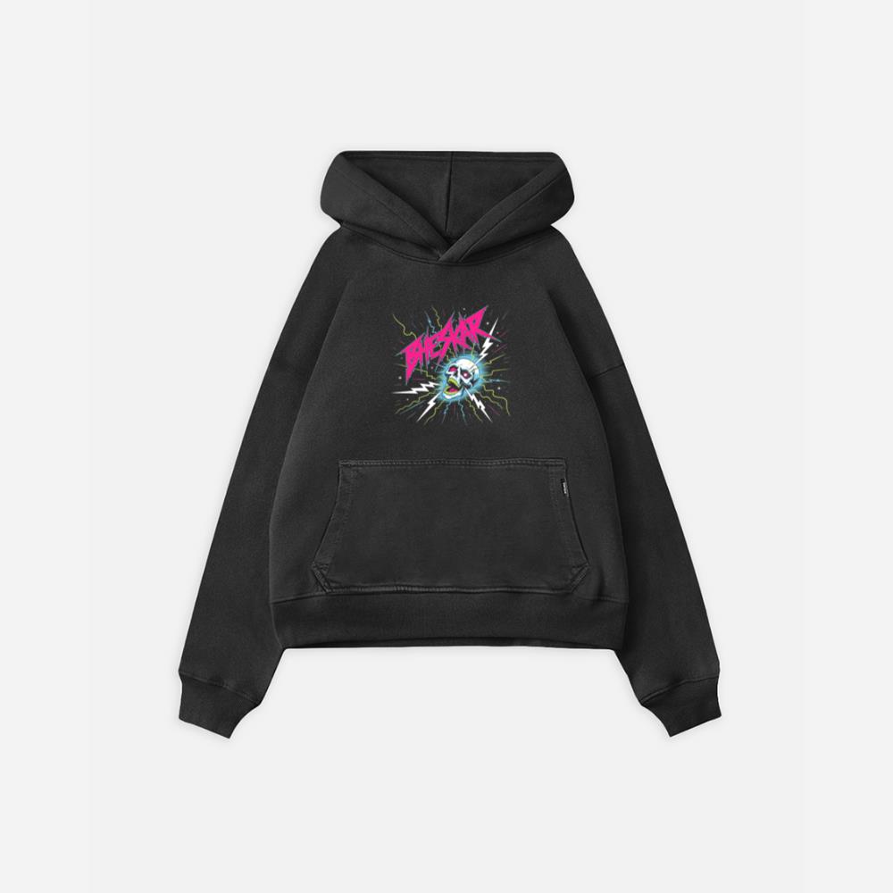 Bizarre Skull Neon Lightning Graphic Hoodie
