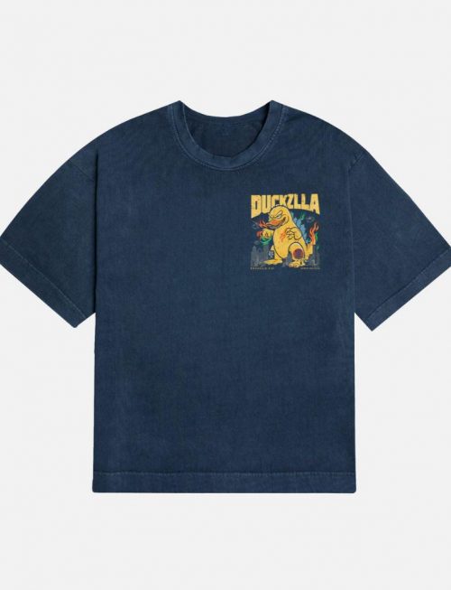 Duckzilla Monster Duck Retro Cartoon Design T-Shirt