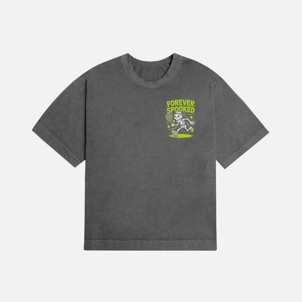 Forever Spooked Skeleton Tennis Funny Graphic T-Shirt - Image 2