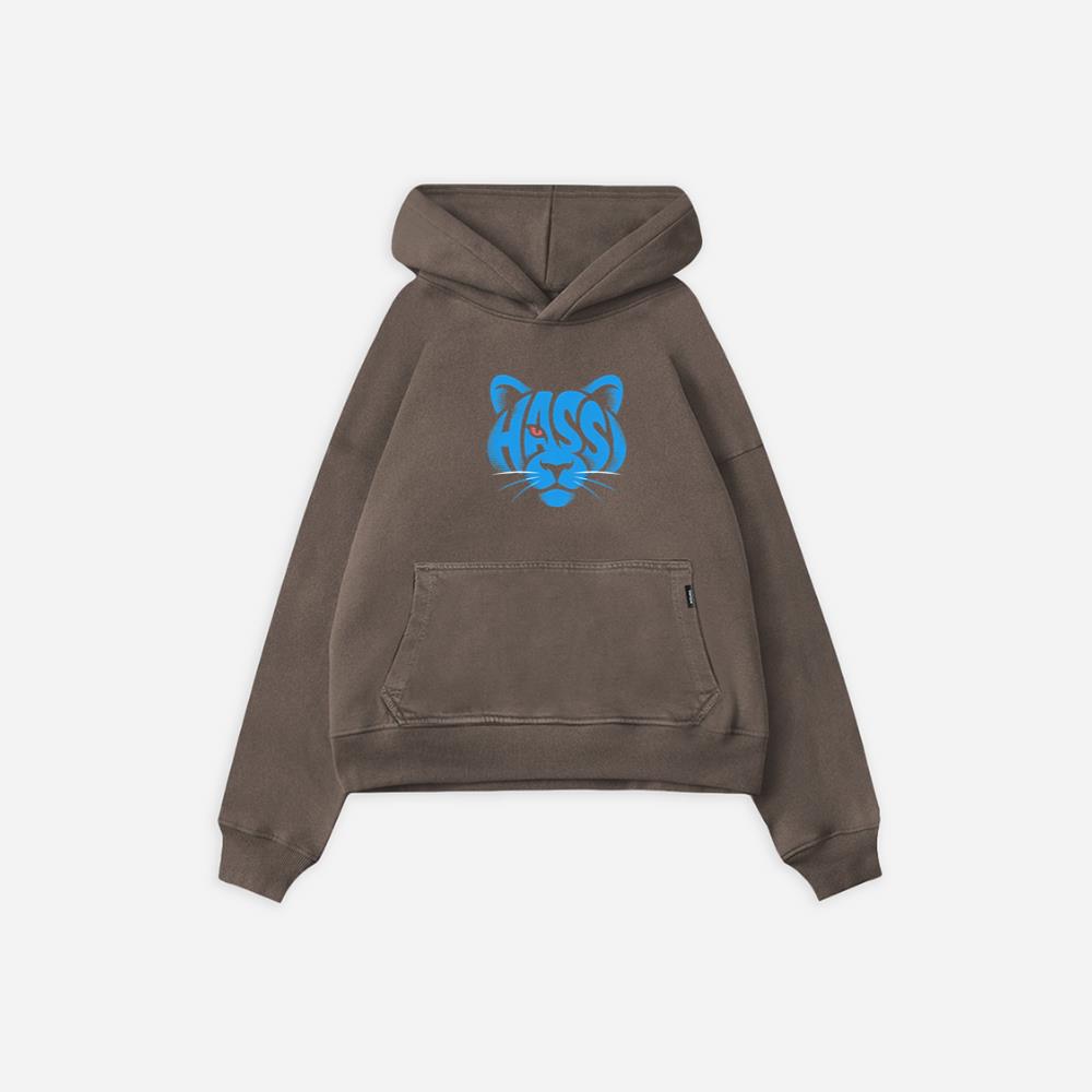 Hass Blue Panther Retro Animal Graphic Hoodie - Image 2