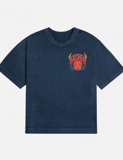 Kashen Cat Head Retro Graphic Design T-Shirt