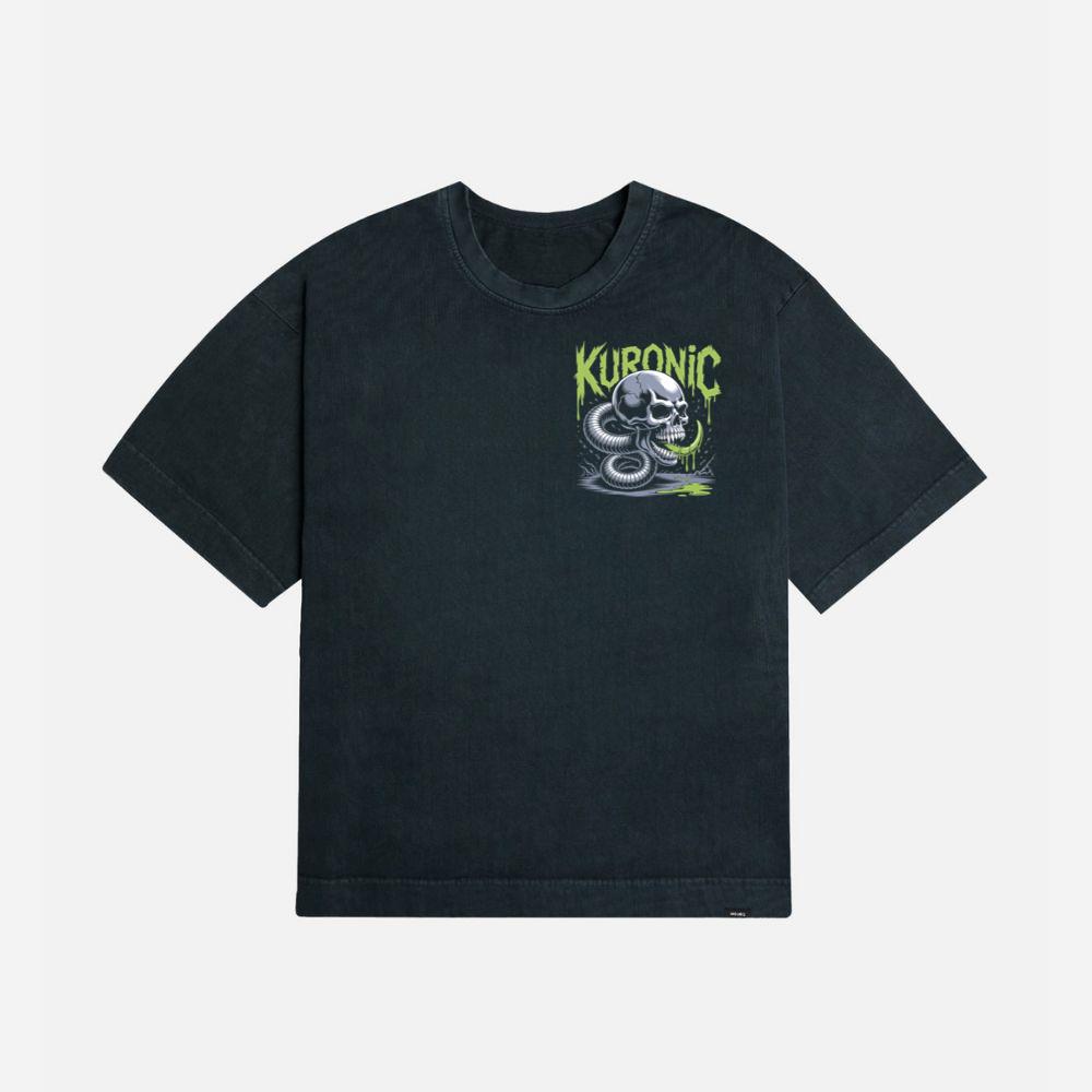 Kuronic Skull Snake Horror Graphic T-Shirt - Image 3