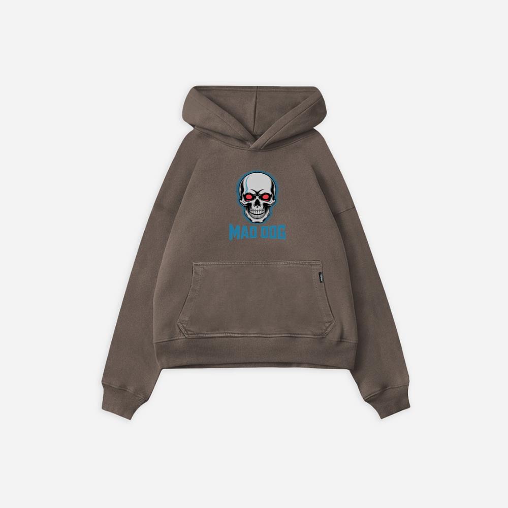 Mad Dog Red Eyes Horror Design Hoodie - Image 2