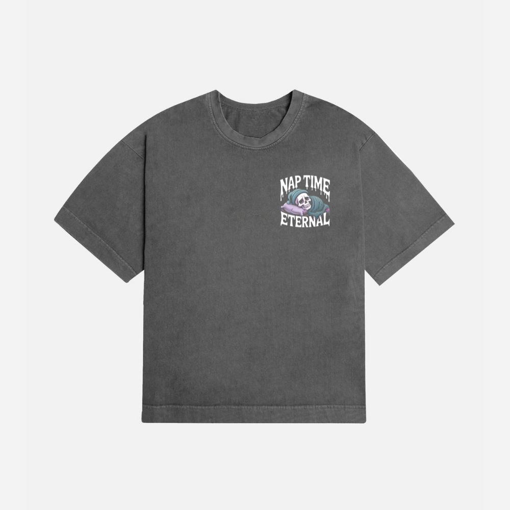 Nap Time Eternal Skeleton Sleeping Retro Design T-Shirt - Image 2