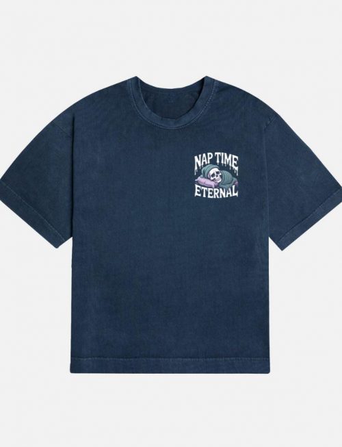 Nap Time Eternal Skeleton Sleeping Retro Design T-Shirt