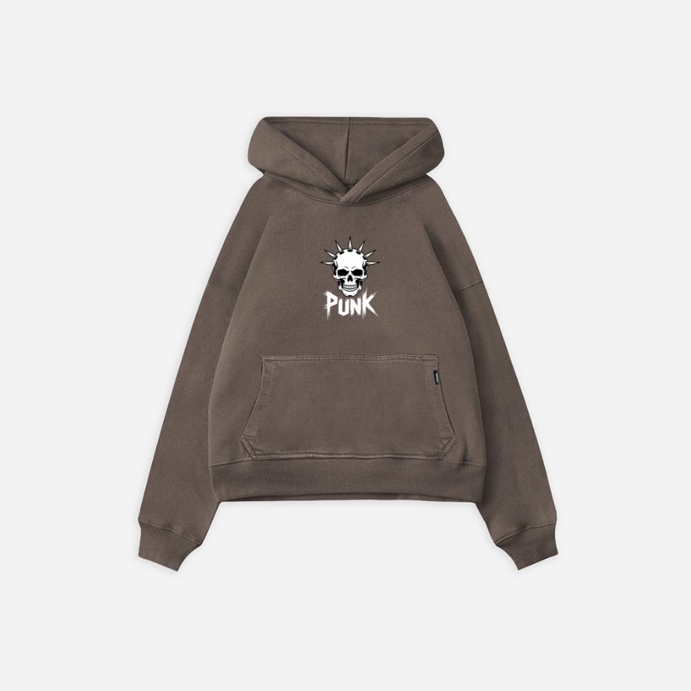 Punk Skull Spikes Retro Graphic Hoodie - Image 2
