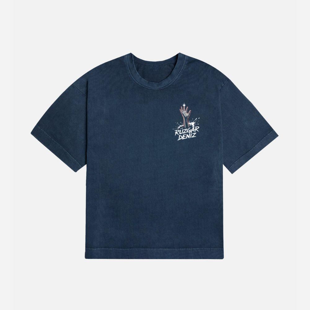 Ruzgar Deniz Rock Hand Retro Graphic T-Shirt