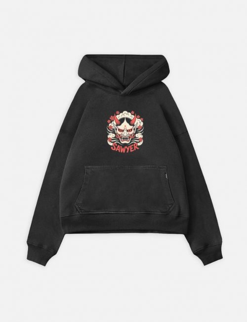 Sawyer Demon Mask Retro Graphic Hoodie