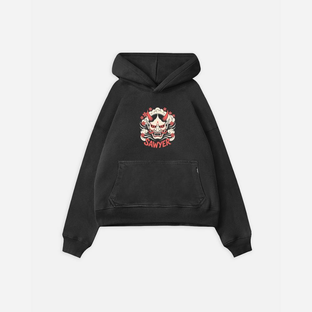 Sawyer Demon Mask Retro Graphic Hoodie