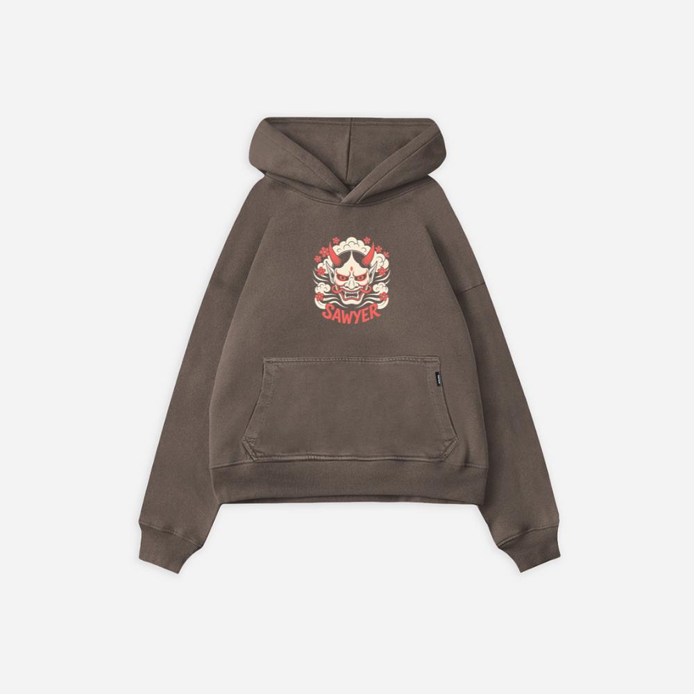 Sawyer Demon Mask Retro Graphic Hoodie - Image 2