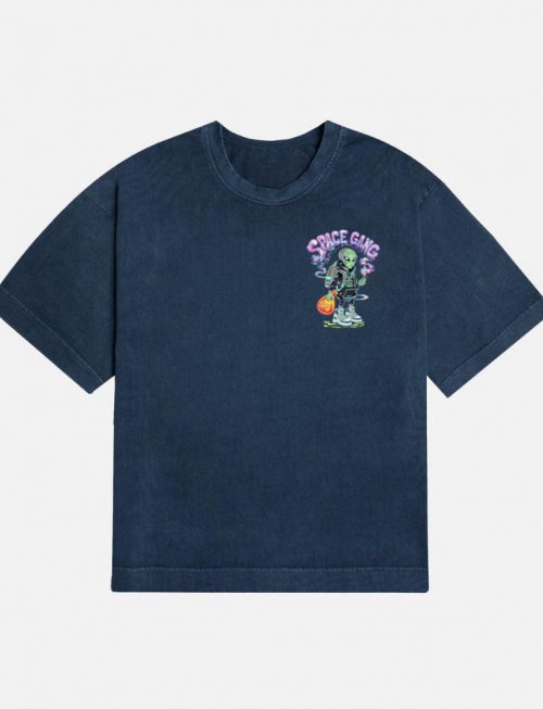 Space Gang Alien Retro Neon Cartoon Graphic T-Shirt